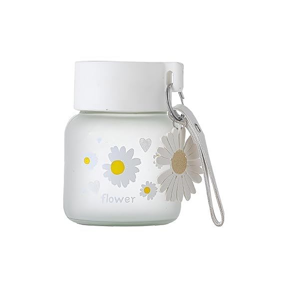 00ml Daisy Frosted Glass Water Bottle