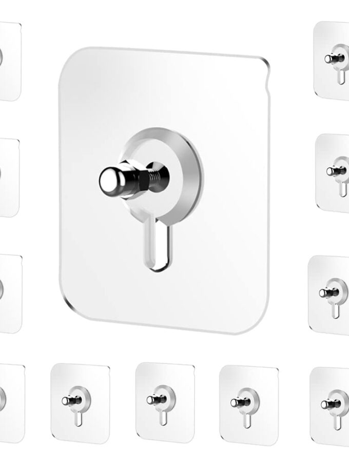 Photo Frame Hooks for Wall Without Drilling, 10 Pack Self Adhesive Hooks for Wall Heavy Duty Strong Nail Free for Hanging Photo Frame