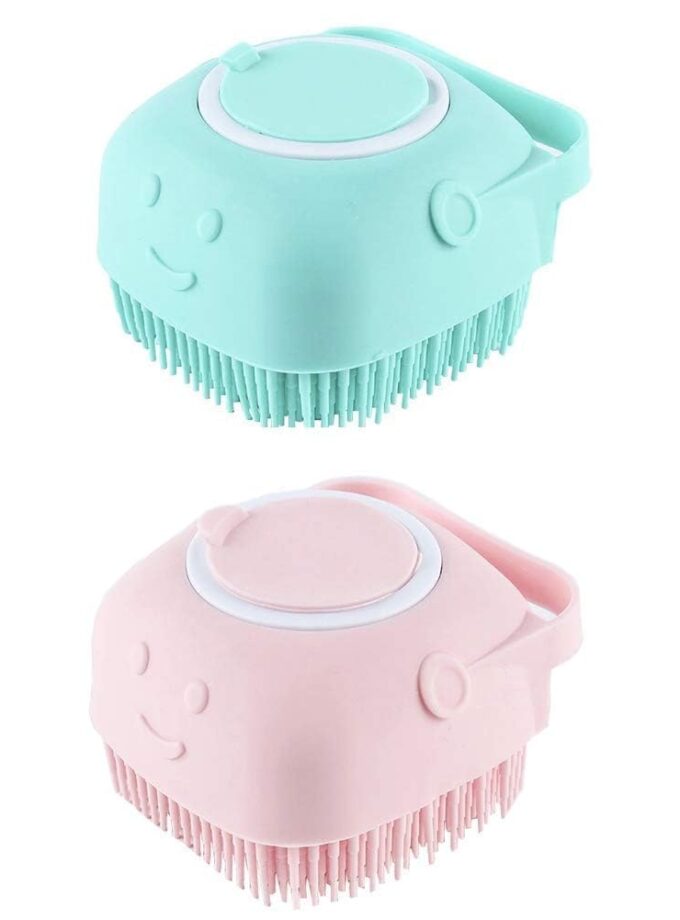 Body Scrubber with Soap Dispenser Brush, Silicone Exfoliating Brushes, Soft Body Exfoliator, Bath Loofah for Babies, Kids, Women, Men and Pets