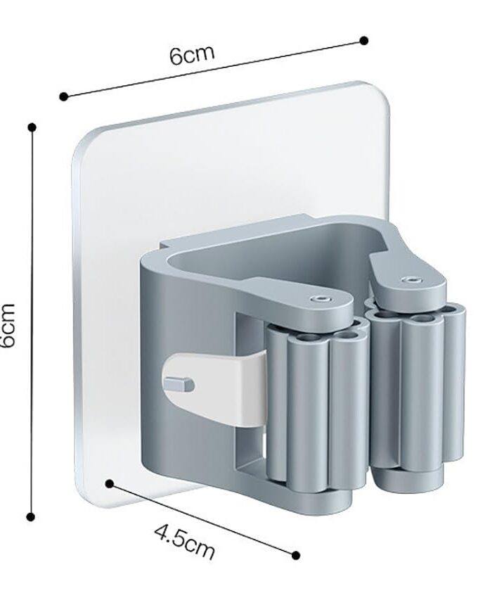 Single broom holder bracket Adhesive Mop Holder and Broom Holder Wall Mounted Steel use for bathroom No Drilling Wall Mount Broom Holder use for cloth mop hanging holder (5 pcs)