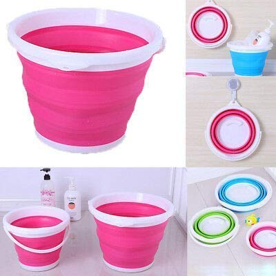 Silicone 10 Liter Bucket for Storage and Easy Transport - Space-Saving, Durable, Foldable Design for Camping, Gardening, Cleaning