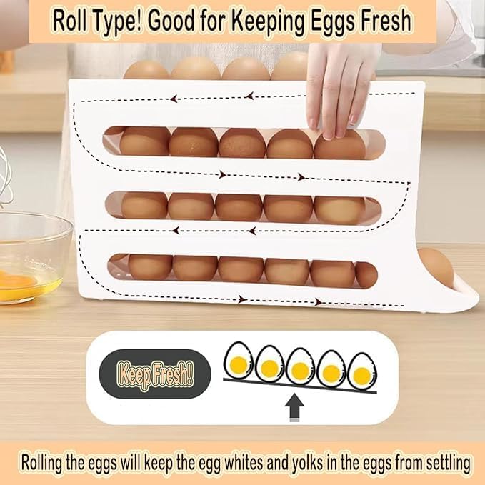 Egg Dispenser Automatic Rolling Egg Tray Organizer - Image 8