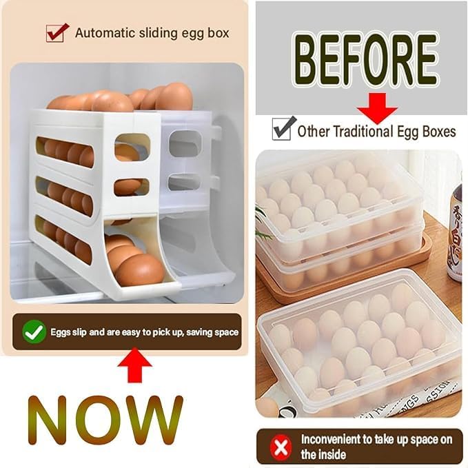 Egg Dispenser Automatic Rolling Egg Tray Organizer - Image 3