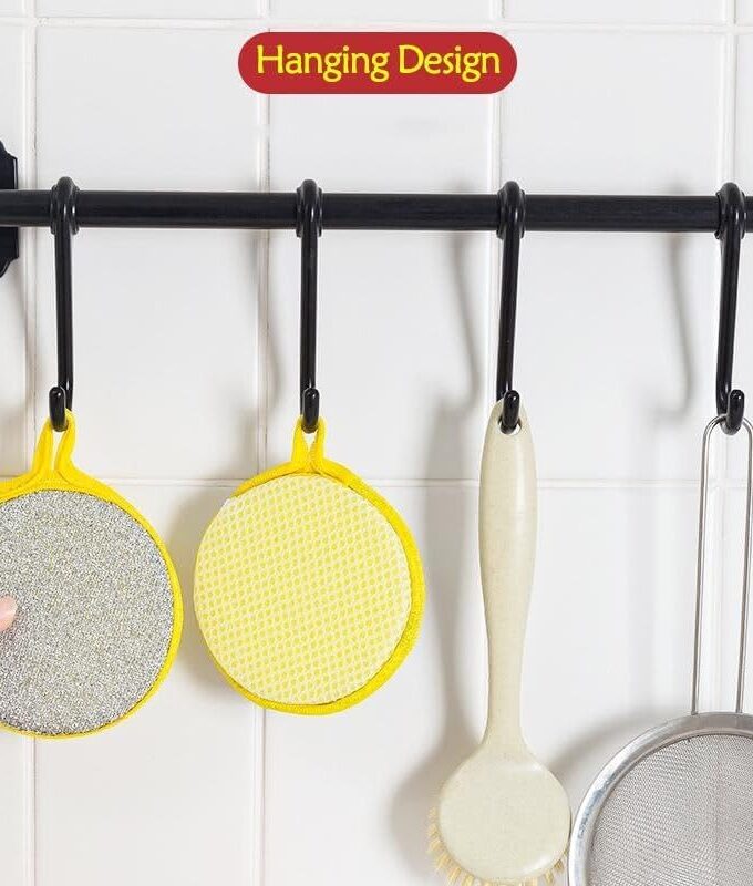 5pcs Double Sides Cleaner | Double-Sided Cleaning Brush Stainless Steel Sponge Dishwashing Brush | Sponge Cleaning Kitchen Tools