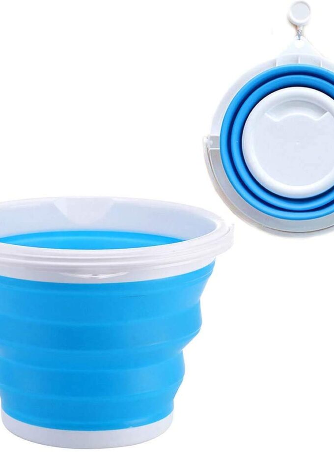 Silicone 10 Liter Bucket for Storage and Easy Transport - Space-Saving, Durable, Foldable Design for Camping, Gardening, Cleaning