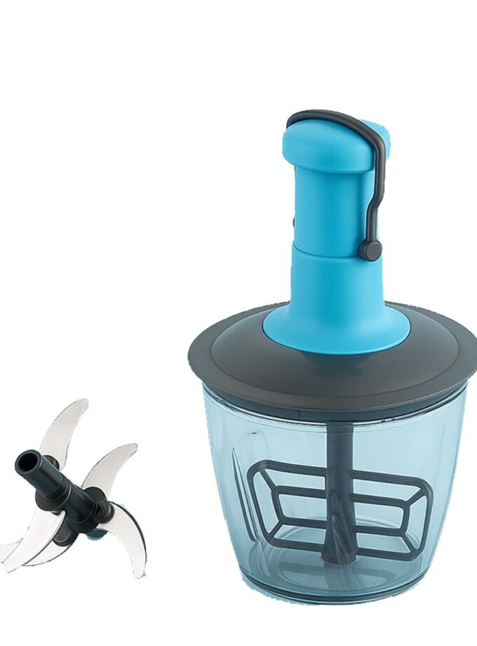 Manual Hand Press Push Chopper 1000 ML with 6 Blades for Effortless Chopping, Vegetables & Fruits Chopper Mixer Cutter to Cut Onion, Salad, Tomato, Potato