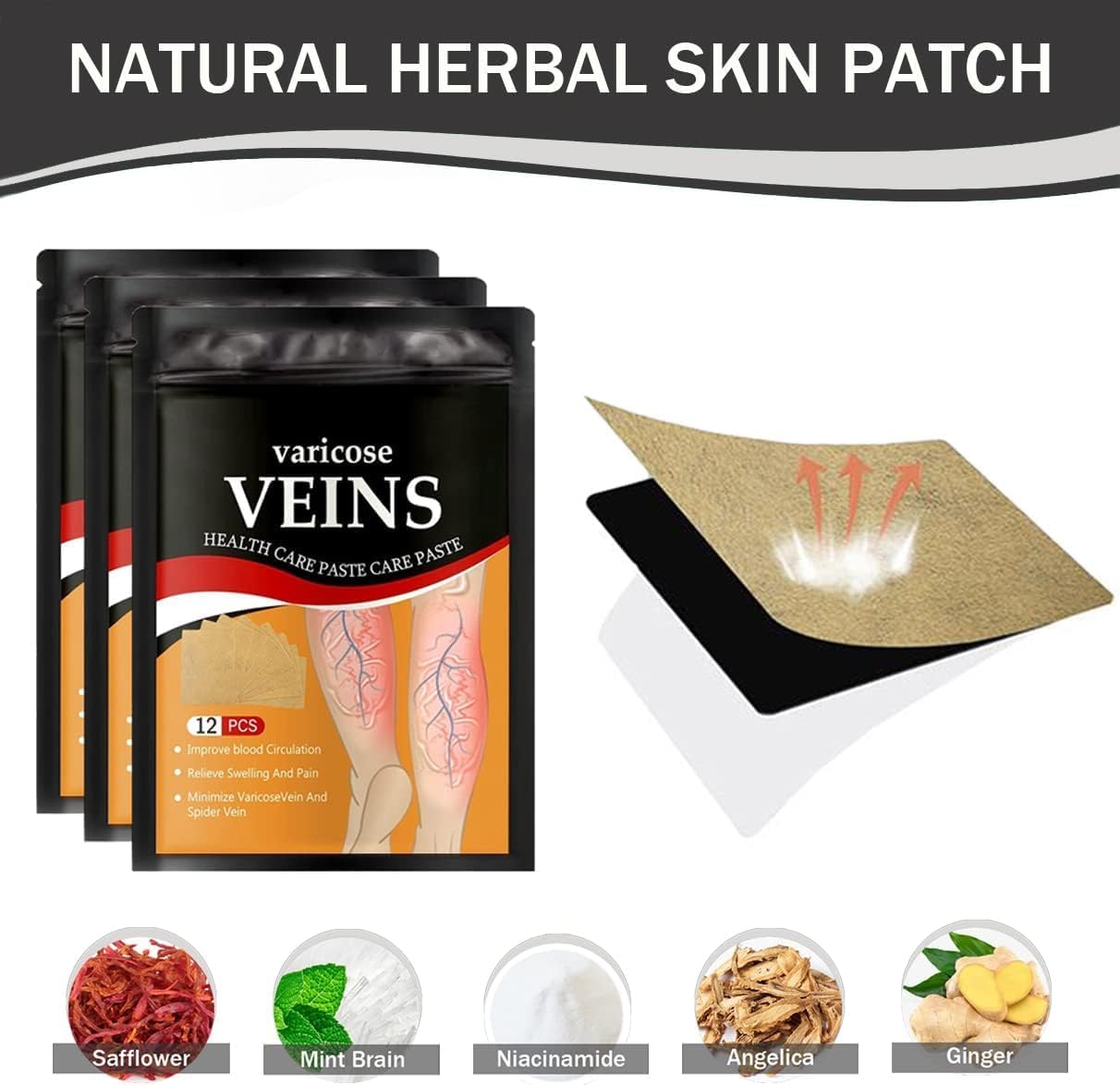 Varicose Veins Patches Dredge Vein Smoothing Varicose Veins Reduce Swelling Relieve Pain - Image 8
