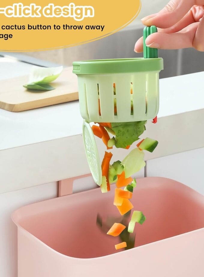 Automatic Multifunctional Filter Cactus Kitchen Sink Drain Strainer,Self-Cleaning Press Kitchen and Bathroom Sink Waste Collector