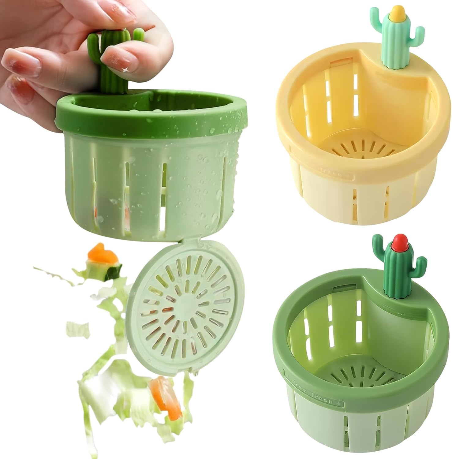 Automatic Multifunctional Filter Cactus Kitchen Sink Drain Strainer, Sink Waste Collector | Cactus sink drain filter - Image 4