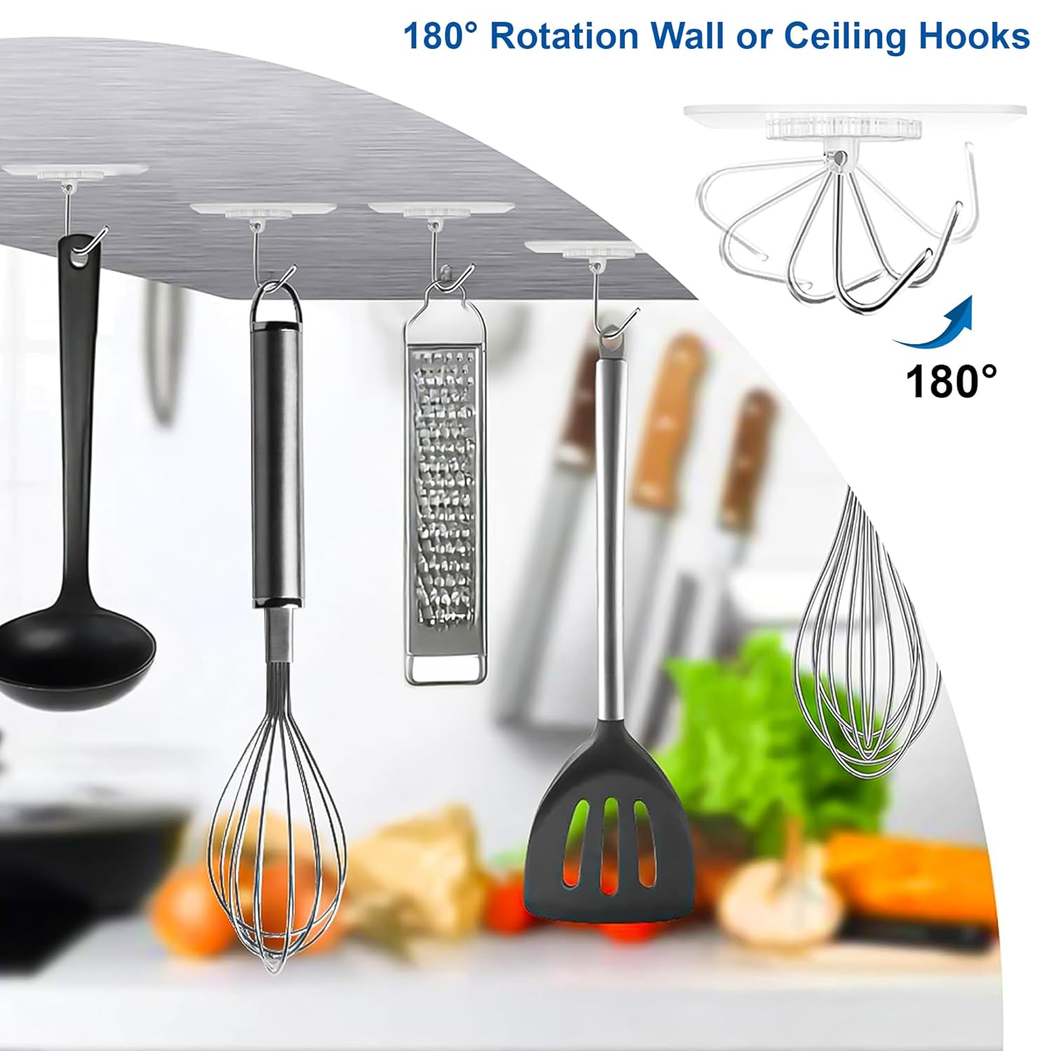 Pack of 10 Heavy-Duty Wall Hooks | Damage-Free Hanging for Kitchen, Bathroom, Home & Office (6×6 cm) - Image 7