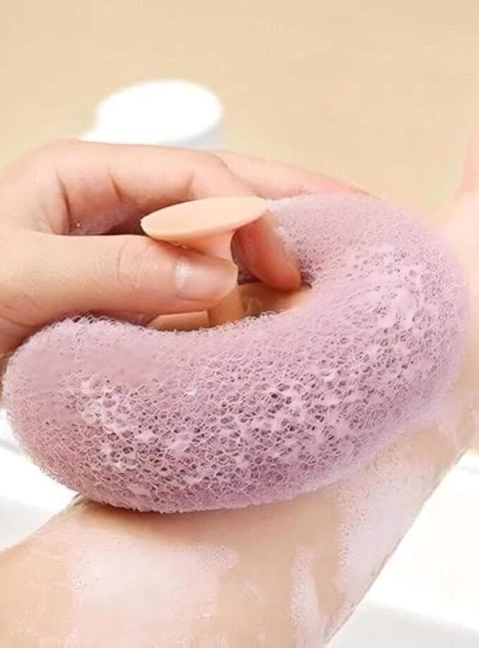 Round Loofah Scrubbing Brush – Exfoliating Body Scrubber with Soft Mesh for Shower & Bath(Round Loofah Scrubbing Brush)