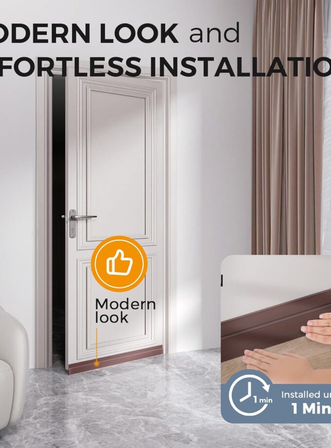 About this item 【HIGH QUALITY MATERIALS】: Door Draft Stopper is made of silicone material, which can bend and deform. It is very flexible and will not damage your floor. The door stoppers for bottom of door is also very Sturdy and has a longer service life. Size: 2” W x 39” L 【NOISE REDUCTION】: Door sweep design is adopted to effectively reduce noise, prevent dust from entering through the door, and keep the room quiet and neat. 【SAVE MONEY AND ENERGY】: In winter and summer, draft stopper prevent the leakage of air conditioning and heating, make your room more efficient in cooling or heating, save electricity and money. 【EASY TO USE】: Strong than super glue and stripping for doors works on all materials, easy to cut. According to the size of the door, cut it to the right size. 【EXCELLENT AFTER-SALES】: If you have any questions about the Under Door Draft Stopper for bottom of door, please turn to us and let us know how to make it better. We will provide the best after-sales service.