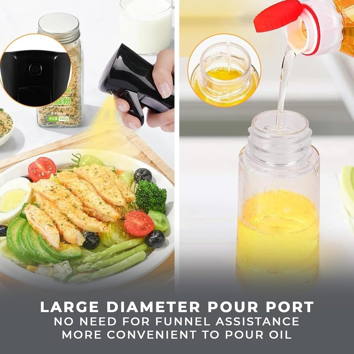 2-in-1 Oil Sprayer & Dispenser Bottle for Everyday Cooking - Image 5