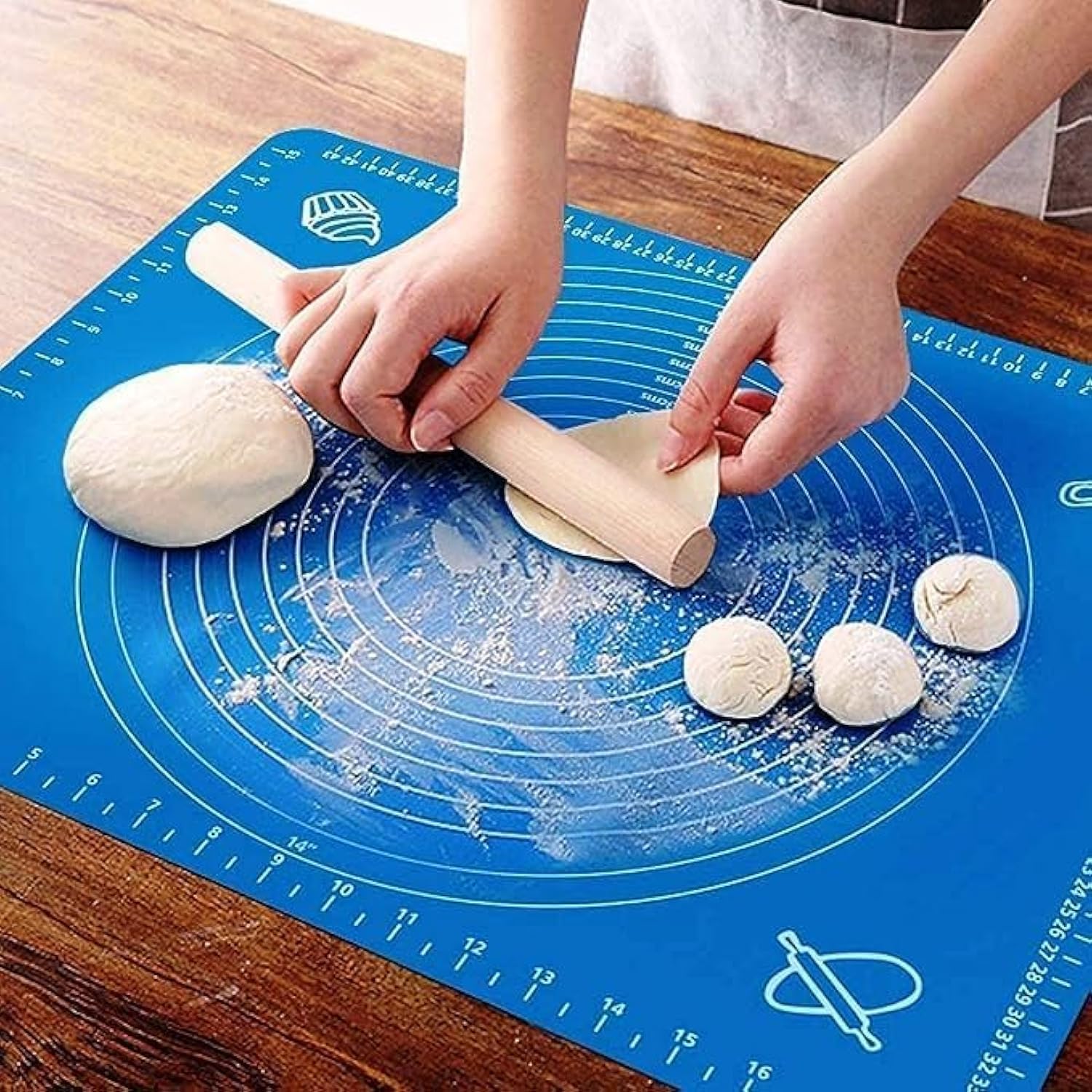 Silicon Fondant Rolling Mat or Silicone Baking Sheet Large with Measurements Stretchable for Kitchen Roti Chapati Cake Pad